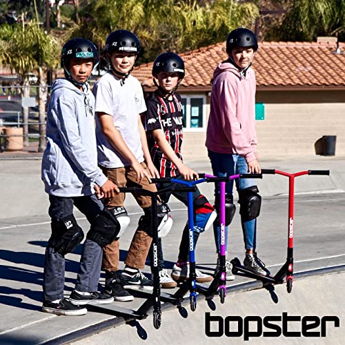 Bopster Patinete para Trucos y Saltos Freestyle Giro 360 Grados Ligero Manillar Ancho Deck Deportivo - Azul