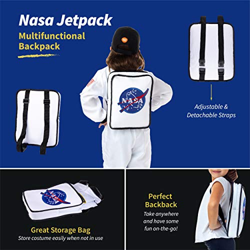 Born Toys Disfraz De Astronauta De Lujo Premium para Niños De 3 A 7 Años con Bolsa Y Sombrero De La NASA Blanco