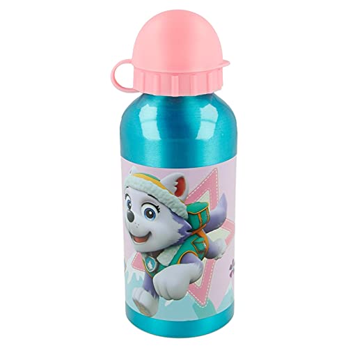 Botella de aluminio para niños, 400 ml, con boquilla retráctil (Paw Patrol Bimba)