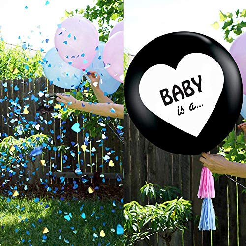 Boy or Girl Balloon,Gender Reveal Decoration,Globo Gigante Negro,Niño o Niña Sorpresa,Globos de Revelacion de Genero,Boy or Girl Baby Shower,Niño o Niña Globo