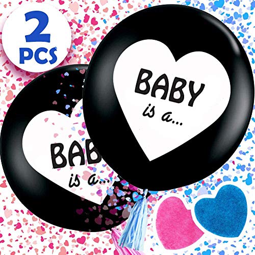 Boy or Girl Balloon,Gender Reveal Decoration,Globo Gigante Negro,Niño o Niña Sorpresa,Globos de Revelacion de Genero,Boy or Girl Baby Shower,Niño o Niña Globo