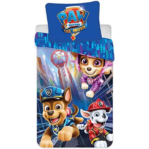 BRANDMAC Ropa de Cama – Tamaño Adulto 140 x 200 cm – Paw Patrol Movie (1029095)