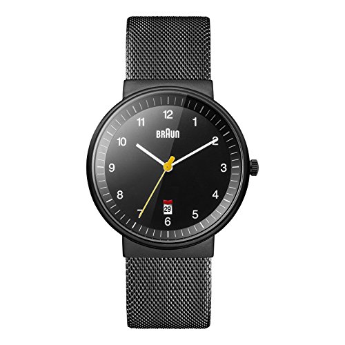 Braun BN0032BKBKMHG - Reloj análogico de cuarzo con correa de acero inoxidable para hombre, color negro