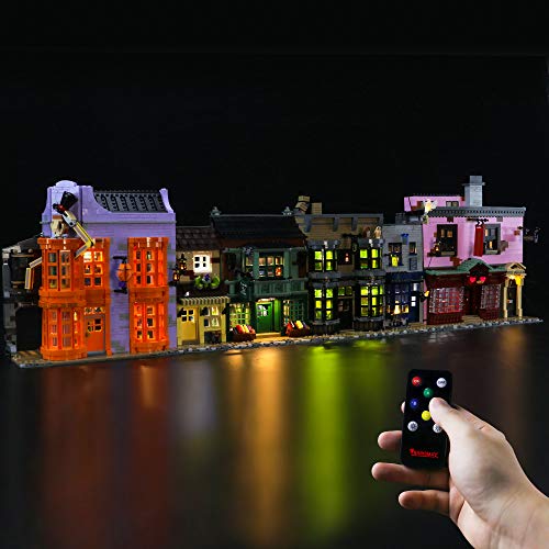 BRIKSMAX Kit de iluminación LED para Lego Harry Potter Diagon Alley, complemento de Juego de Luces LED para Lego Set 75978 , no Incluye Modelo Lego - (Versión de Control Remoto)