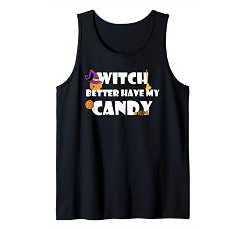 Bruja Mejor Ten Mi Caramelo Halloween Camiseta sin Mangas