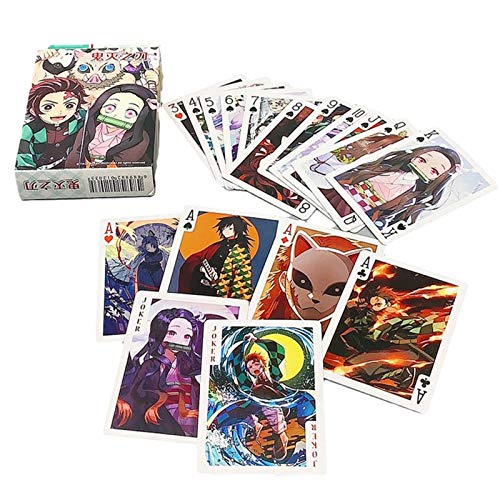 BTOSEP Jugando a Las Cartas, Dibujos Animados Anime Poker Cards Anime Paper Poker para Entretenimiento de Fiestas Familiares - Anime Manga Comic