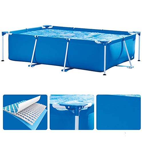 BTTNW Inflable Piscina para niños Soporte Gran Piscina Rectangular Familia de los niños for Adultos Piscina Inflable Piscinas para niños (Color : Azul, Size : 220x150x60cm)