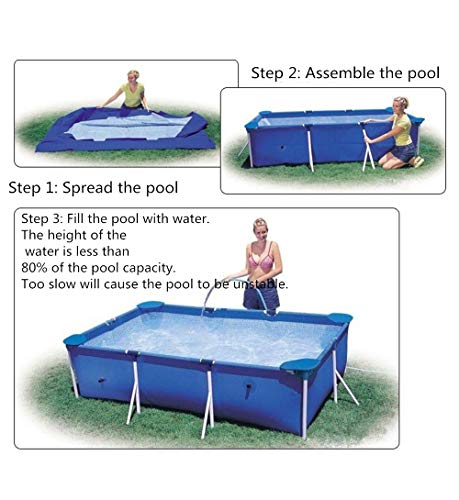 BTTNW Inflable Piscina para niños Soporte Gran Piscina Rectangular Familia de los niños for Adultos Piscina Inflable Piscinas para niños (Color : Azul, Size : 220x150x60cm)