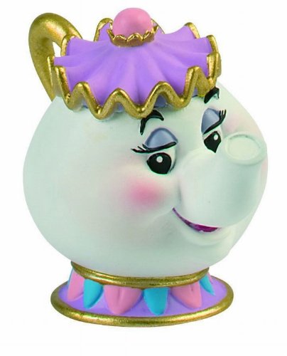 Bullyland 12474 - Figura de Juego, La Bella y la Bestia de Walt Disney - Madame Pottine, Aprox. 6 cm, Figura Pintada a Mano, sin PVC, para Que los niños jueguen de Forma imaginativa