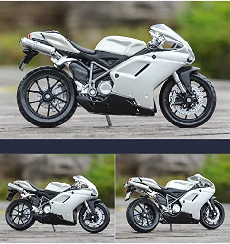 Burning Motocicleta Adornos, Diecast Model Motoccycle Compatible with DU-CA-TI 848 1:18 Vehículos de fundición de Matrices estáticas Juguetes de Pasatiempos coleccionables Modelo de Moto