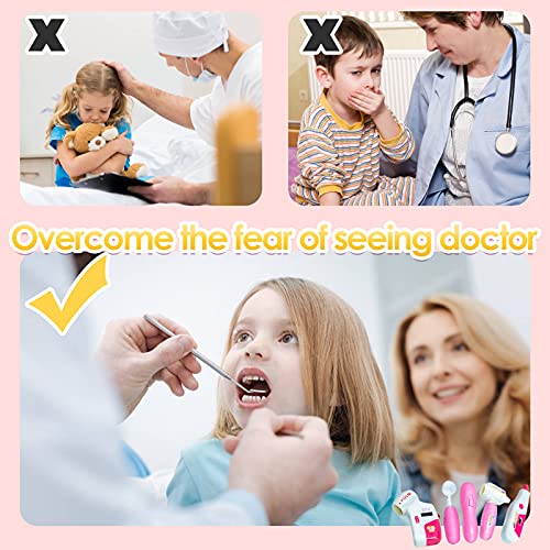 BUYGER Medicos Doctora Juguetes Accesorios Doctora Enfermería Kit Juegos de Imitacion Regalos para Niños, Rosa