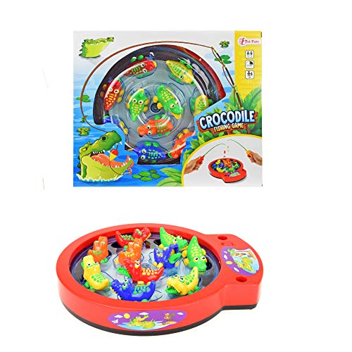 Buzz- Fishing Game on Turntable 'Catch The Crocodile' No Aplica Juegos de acción y Reflejos, Multicolor (52111A)