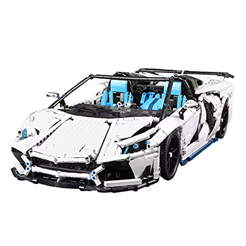 Bybo Maqueta de coche deportivo técnica para Lamborghini Aventador SVJ, 3700 bloques de construcción técnica Auto Moc compatible con Lego