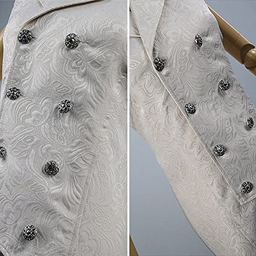 BYYDYSRFLO Steampunk Gótico Medieval Renacimiento Chaqueta Carnaval Halloween Ball Vestidos Chaleco Chaleco Blanco XL