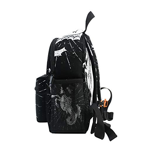 Caballito De Mar Negro Blanco Unicornio Mochila para Preescolar Niñas Niños Toddler Kids Estudiante Mochilas para Infantiles 1-6 Años