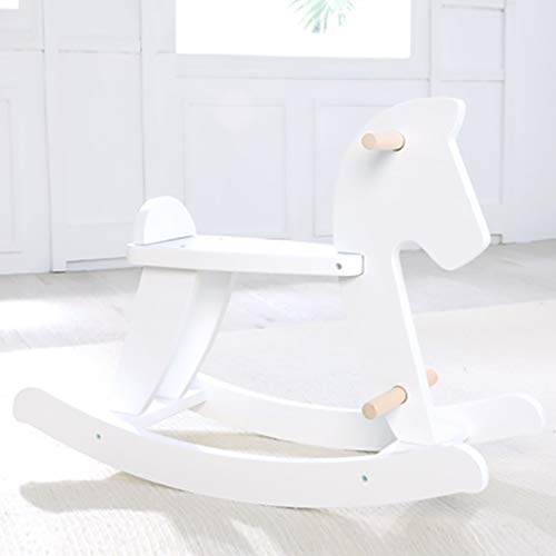 Caballo mecedora LITING Haxi House Nordic Wind para niños Trojan Madera Blanca Trojan Horse Bebé Juguete