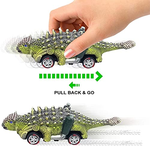 CAIJIN Juguete de Dinosaurio para Coche, Dinosaurios de Juguetes, Coche de Juguete de Dinosaurios para Niños de Coches de Dinosaurios Car Dinosaur Juegos de Dinosaurios con T Rex para Niños