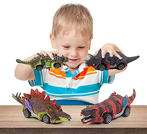 CAIJIN Juguete de Dinosaurio para Coche, Dinosaurios de Juguetes, Coche de Juguete de Dinosaurios para Niños de Coches de Dinosaurios Car Dinosaur Juegos de Dinosaurios con T Rex para Niños