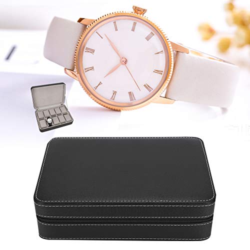 Caja de cuero de PU para reloj de pulsera, caja de almacenamiento de reloj de pulsera, caja de almacenamiento de reloj con cremallera, regalo para cumpleaños, Navidad y año nuevo, tienda de relojes