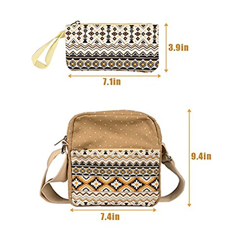 Caja de lápiz de geometría Punto Casual Lona portátil Bolso Hombro Bolso Escolar Mochila Mochilas Ligeras para niñas Adolescentes-Tipo B Caqui