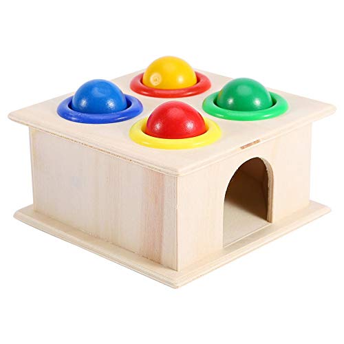 Caja de martillo de bola de madera, novela para niños martillar juego niños niñas niños aprendizaje temprano juguete educativo buen regalo