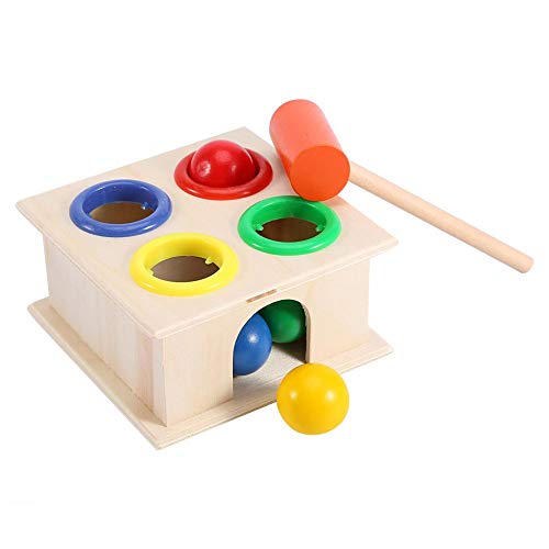 Caja de martillo de bola de madera, novela para niños martillar juego niños niñas niños aprendizaje temprano juguete educativo buen regalo