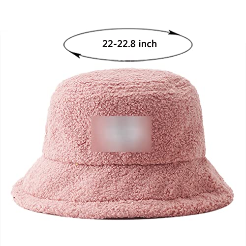 Cakunmik Invierno Sombrero cálido para Mujer Cubo Cloche Sombreros esponjosos Suave Peluche Sombrero Femenino Estilo Pescador Gorra Suave Esponjoso Espesado Ancho Sombrero,Amarillo