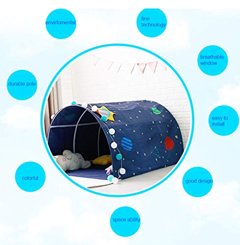 Cama plegable para niños Tienda de campaña Game House Kid Dream Pop Up Cuna Canopy Mosquitero (azul)