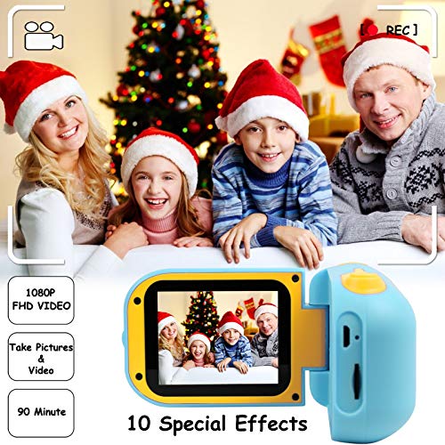 Cámara para niños, cámara digital DV para niños con tarjeta de memoria 1080P HD 32G, cámara de juguete para niños como regalo de cumpleaños para niños y niñas de 2- 7 años