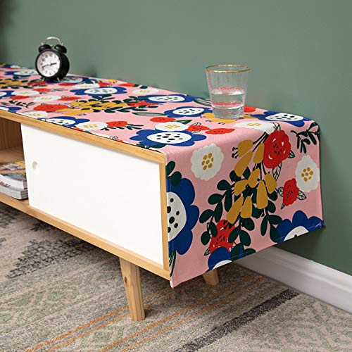 Caminos de Mesa con Estampado de Flores en Acuarela de vitalidad Pastoral, cajones, aparadores, zapateros, decoración de Tela, Muebles para el hogar 45x180cm