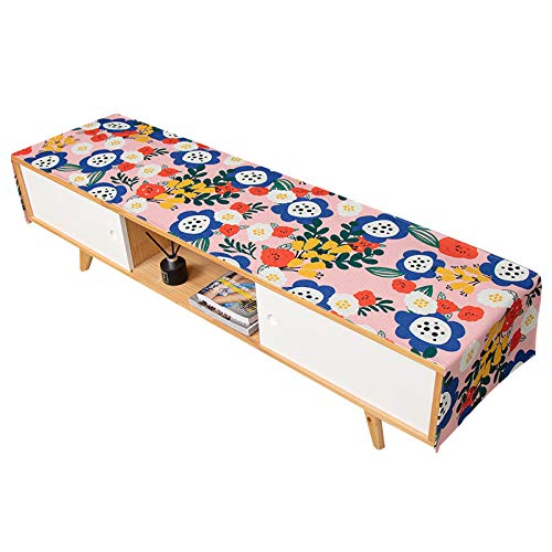 Caminos de Mesa con Estampado de Flores en Acuarela de vitalidad Pastoral, cajones, aparadores, zapateros, decoración de Tela, Muebles para el hogar 45x180cm