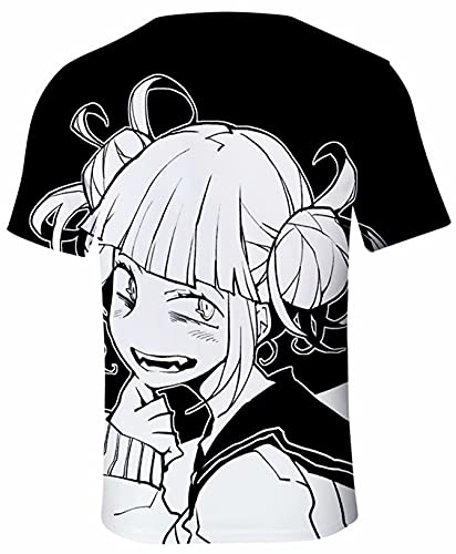 Camiseta de manga corta con estampado 3D de My Hero Academia Himiko Toga para mujer, informal, de verano, para niñas, Togai, Miko Anime, Boku no Hero Cosplay