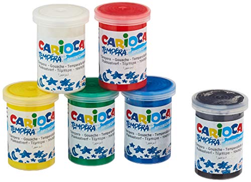 Carioca- Tempera Caja con 6 Vasos a 25ml, Multicolor, 25 ml (Paquete de 1) (KO022)