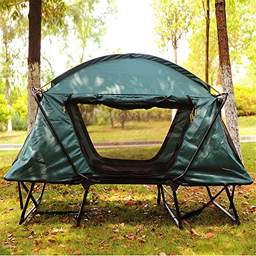 Carpa para Camping Multiusos Pesca Carpa Cama Off-Tierra Caliente Carpa de Doble Capa Tienda de campaña con Bolsa de Transporte Tipi de Lona Triangular (Color : Verde, Size : 85x200x140cm)