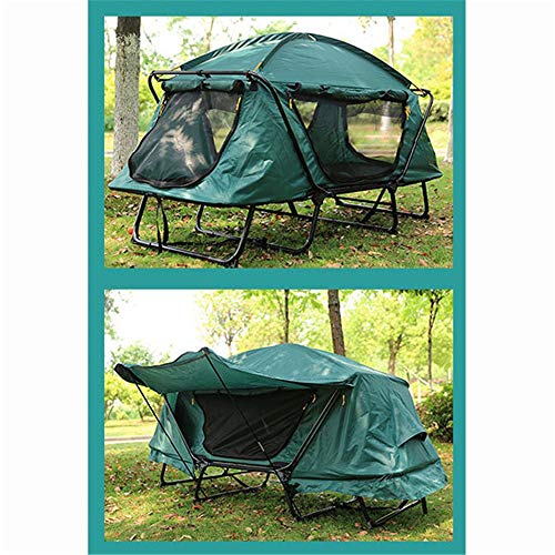 Carpa para Camping Multiusos Pesca Carpa Cama Off-Tierra Caliente Carpa de Doble Capa Tienda de campaña con Bolsa de Transporte Tipi de Lona Triangular (Color : Verde, Size : 85x200x140cm)