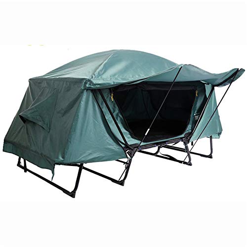 Carpa para Camping Multiusos Pesca Carpa Cama Off-Tierra Caliente Carpa de Doble Capa Tienda de campaña con Bolsa de Transporte Tipi de Lona Triangular (Color : Verde, Size : 85x200x140cm)