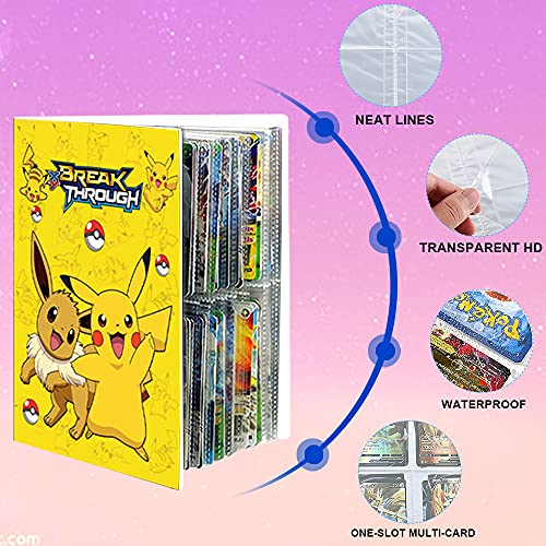 Carpeta Pokemon Tarjetas, Album de Tarjetas, Álbum Pokemon, Fundas Protectoras de Pokemon, Álbum tarjetas Pokémon, Pokemon Comercio Tarjeta Álbum, Sostiene Hasta 240 tarjetas (D)