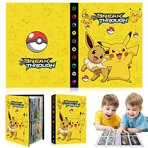 Carpeta Pokemon Tarjetas, Album de Tarjetas, Álbum Pokemon, Fundas Protectoras de Pokemon, Álbum tarjetas Pokémon, Pokemon Comercio Tarjeta Álbum, Sostiene Hasta 240 tarjetas (D)