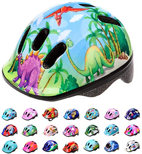 Casco Bicicleta Bebe Helmet Bici Ciclismo para Niño - Cascos para Infantil Bici Helmet para Patinete Ciclismo Montaña BMX Carretera Skate Patines monopatines MV6-2 (S(48-52cm), Dinosaur)