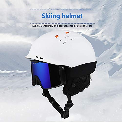 Casco Bicicleta Yuan Ou Adulto Niño Casco de esquí Multifuncional MTB Bicicleta Deportes Ciclismo Casco Seguridad Equitación Casco Moldeado integralmente S (54-56cm) Blanco