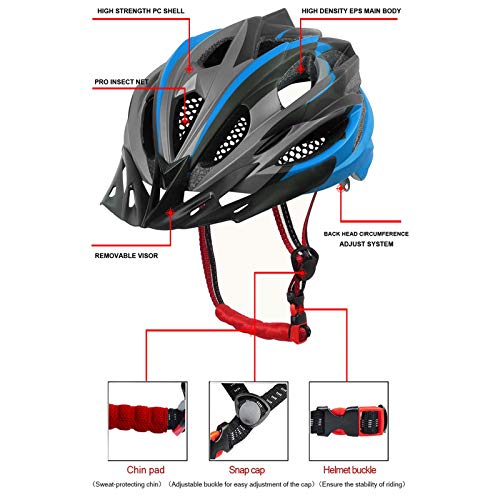 Casco Bicicleta Yuan Ou Casco de Ciclismo Ultraligero EPS + Cubierta de PC Casco de Bicicleta MTB Molde Integral Casco de Bicicleta de montaña Ciclismo Casco de Bicicleta MTB púrpura