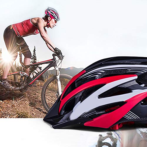 Casco de bicicleta con visera mosquitera acolchada para bicicleta de montaña, casco ligero para adultos, color blanco y naranja