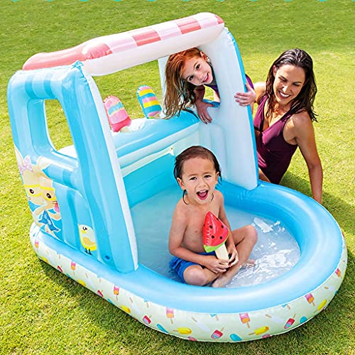 Castillo Inflable para Niños Casa De Juegos Paradisíaca En Casa Piscina Infantil De Princesa Interior Juego De Carpa para Niños (Color : Blue, Size : 102 * 127 * 99cm)