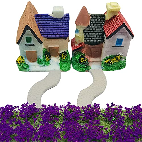 Cayway 11 Pz Meadow Flowers Tufts Terrain Model Kit Árboles en Miniatura, Camino Micro Paisaje, Casa Micro Paisaje para El Paisaje del Jardín de Bricolaje