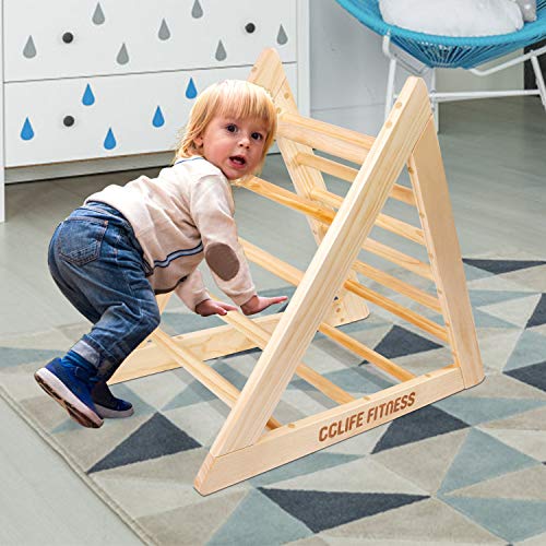 CCLIFE Triángulo de Escalonado de Madera Escalera de Juego para Niños Pequeños a Partir de 3 Años