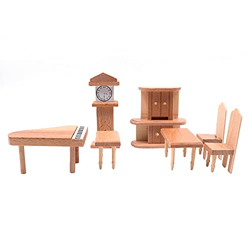 CENPEK Muebles de casa de muñecas escala 1:12 casa de muñecas muebles de madera miniatura conjunto de casa de muñecas accesorios muebles modelo-sala de estar