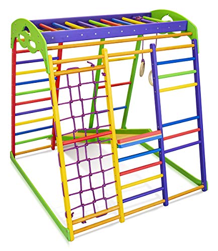 Centro de actividades con tobogán ˝Unga˝, red de escalada, anillos, escalera sueco, campo de juego infantil, Juguetes