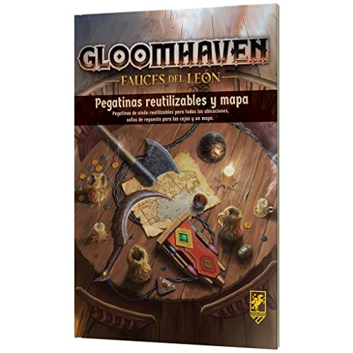 Cephalofair Games Gloomhaven Fauces del León - Pegatinas Reutilizables y Mapa, Expansión en Español