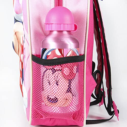 Cerdá, Mochila con Botella de Agua Infantil de Minnie Mouse-Licencia Oficial Disney Studios Unisex niños, Multicolor, 250X310X100MM