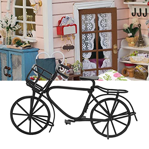 Cerlingwee Casa de Muñecas Bicicleta de Metal, Escala 1:12 Casa de Muñecas Mini Bicicleta Extraíble Vívida Realista para Muñecas